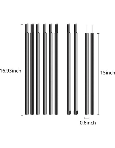 Postes de Carpa Ajustables Willhom - 2 Juegos de 190.5 cm Postes de Carpa Ajustables Willhom - 2 Juegos de 190.5 cm