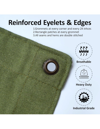 Lona Resistente Zuperia 3.05x3.66m Verde Oliva con Ojetes