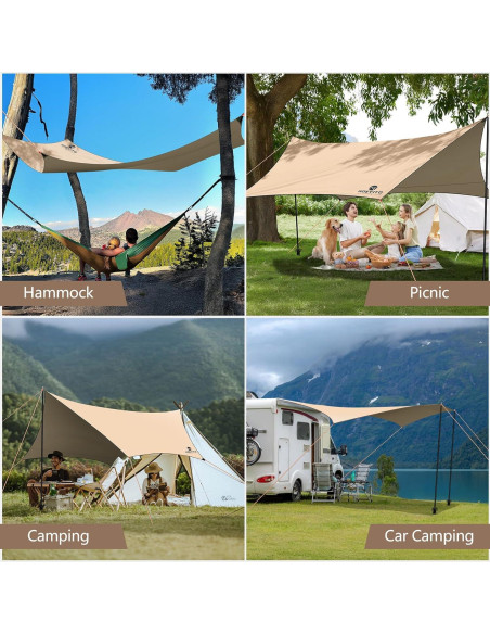 Toldo de Camping HOEYITO 4.57x3.81m Impermeable Anti-UV Toldo de Camping HOEYITO 4.57x3.81m Impermeable Anti-UV