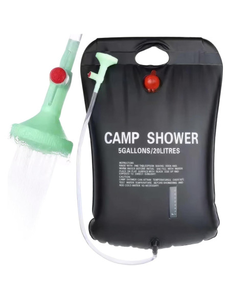 Ducha Solar Portátil Porgeel 20L con Manguera y Cabezal On/Off Ducha Solar Portátil Porgeel 20L con Manguera y Cabezal On/Off