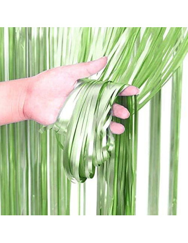 Cortinas de Flecos de Papel de Aluminio Verde JUICY MOOM 0.97m x 3m