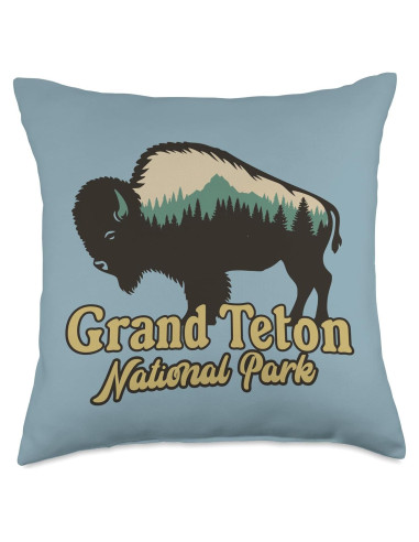 Cojín de lanzamiento 18x18 cm Parque Nacional Grand Teton