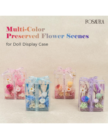 Caja de Exhibición Acrílica Rosaura con Flores Eternas 17.78x15.24 cm Caja de Exhibición Acrílica Rosaura con Flores Eternas 17.78x15.24 cm