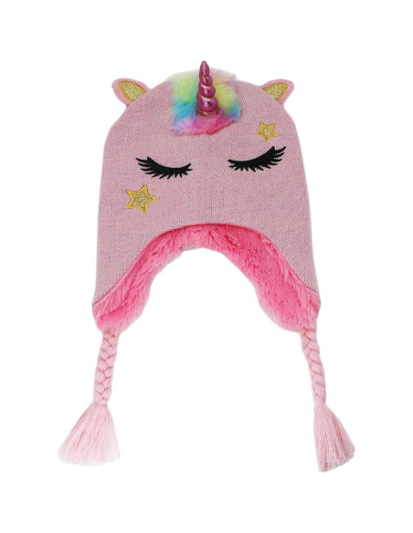 Gorro de Invierno para Niñas Unicornio Brillante Talla Única Gorro de Invierno para Niñas Unicornio Brillante Talla Única