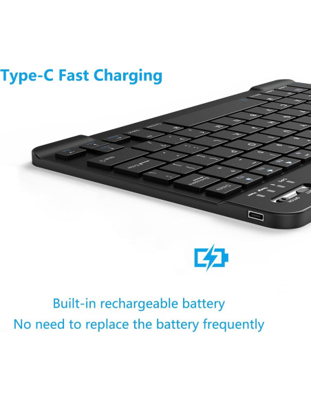 Teclado Bluetooth Ultra Delgado TOHAKATA para iPad y Smartphone Teclado Bluetooth Ultra Delgado TOHAKATA para iPad y Smartphone