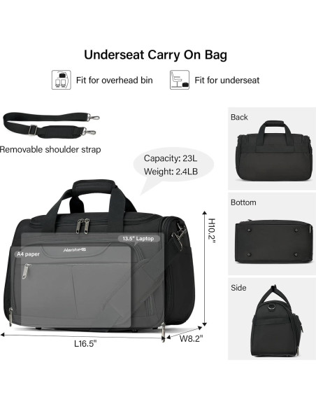 Bolsa de Mano Hanke Plegable para Equipaje de Cabina 42x21x26cm Bolsa de Mano Hanke Plegable para Equipaje de Cabina 42x21x26cm
