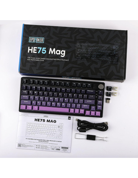 Teclado Inalámbrico EPOMAKER HE75 RGB Magnético 81 Teclas Teclado Inalámbrico EPOMAKER HE75 RGB Magnético 81 Teclas