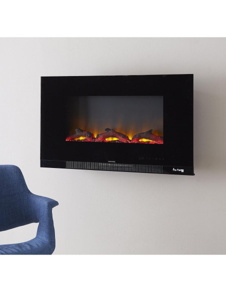 Estufa eléctrica de pared e-Flame USA Livingston 36" con control remoto Estufa eléctrica de pared e-Flame USA Livingston 36" con control remoto