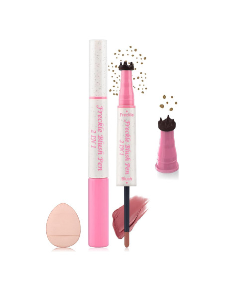 Bolígrafo de Maquillaje 2 en 1 Funtigee - Pecas Marrón Claro y Rubor Rosa Suave Bolígrafo de Maquillaje 2 en 1 Funtigee - Pecas Marrón Claro y Rubor Rosa Suave