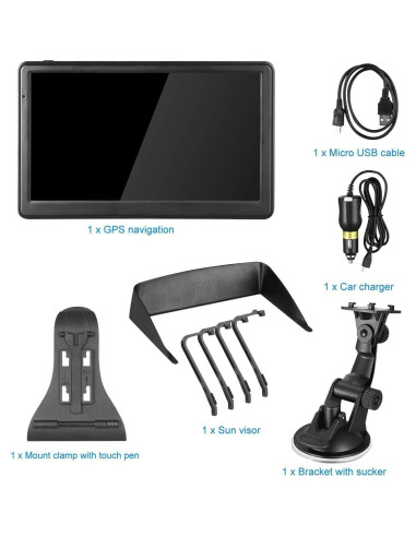 Navegador GPS para coche NAVRUF 7" con mapas 2025 y voz