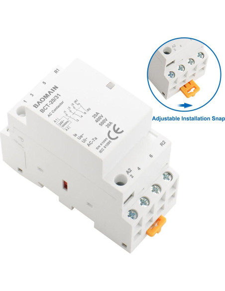Contactores Modulares Baomain 24V AC 20A 4 Polos DIN BCT-20/31 Contactores Modulares Baomain 24V AC 20A 4 Polos DIN BCT-20/31