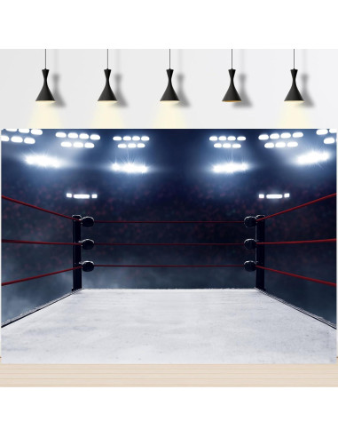 Fondo de Fotografía Boxeo 3x2m Vinilo Personalizado Azul Gris