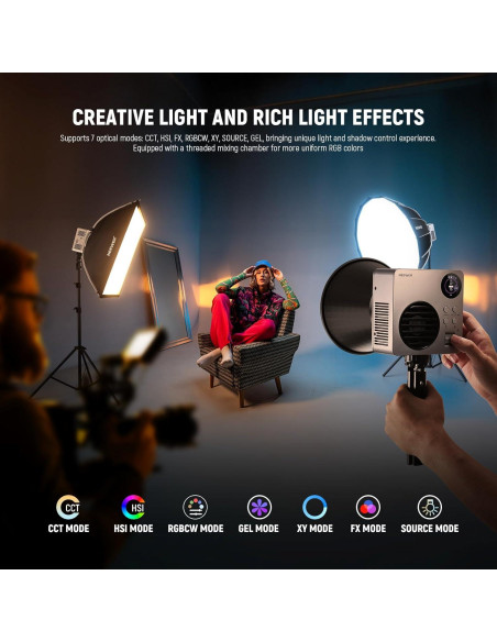 Luz de Video NEEWER HB80C RGBWW LED 80W con Batería 72Wh Luz de Video NEEWER HB80C RGBWW LED 80W con Batería 72Wh
