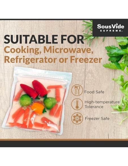 Bolsas Sous Vide con Cierre Zip SousVide Supreme 28x41 cm 3.78L Bolsas Sous Vide con Cierre Zip SousVide Supreme 28x41 cm 3.78L