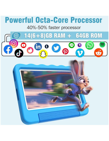 Tableta para Niños YosaToo K15 10" Android 15 64GB Octa-Core