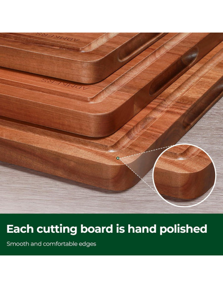 Set de 3 Tablas de Cortar de Madera Acacia ADMKERS 43.2x30.5 cm Set de 3 Tablas de Cortar de Madera Acacia ADMKERS 43.2x30.5 cm