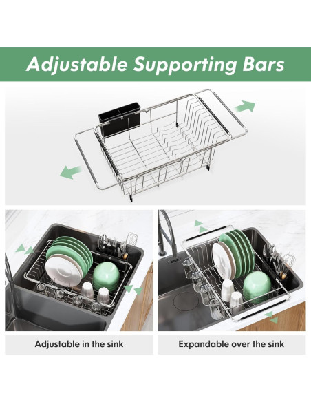 Escurridor de Platos MAJALiS de Acero Inoxidable Expandible Escurridor de Platos MAJALiS de Acero Inoxidable Expandible