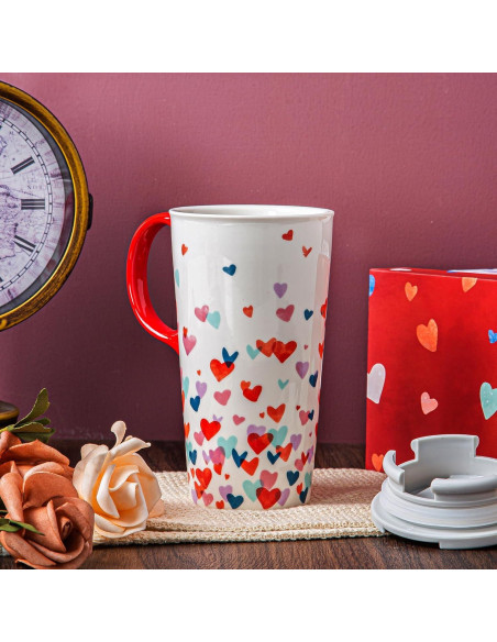 Taza de Cerámica Topadorn 500 ml con Tapa a Prueba de Derrames Taza de Cerámica Topadorn 500 ml con Tapa a Prueba de Derrames
