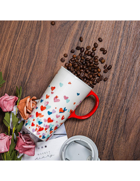 Taza de Cerámica Topadorn 500 ml con Tapa a Prueba de Derrames Taza de Cerámica Topadorn 500 ml con Tapa a Prueba de Derrames