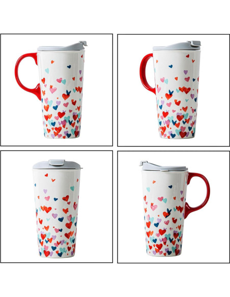Taza de Cerámica Topadorn 500 ml con Tapa a Prueba de Derrames Taza de Cerámica Topadorn 500 ml con Tapa a Prueba de Derrames
