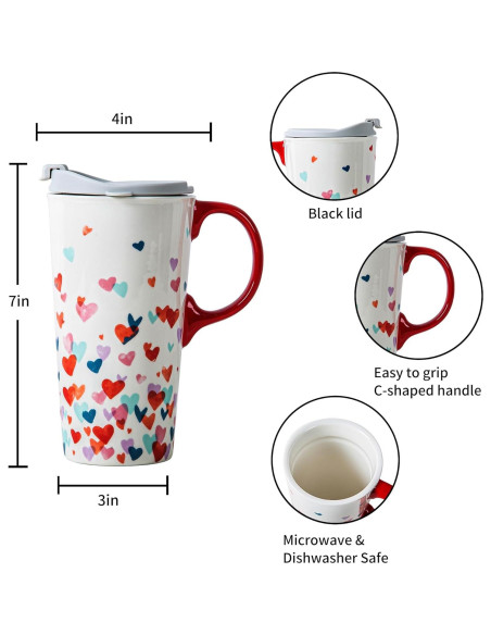 Taza de Cerámica Topadorn 500 ml con Tapa a Prueba de Derrames Taza de Cerámica Topadorn 500 ml con Tapa a Prueba de Derrames