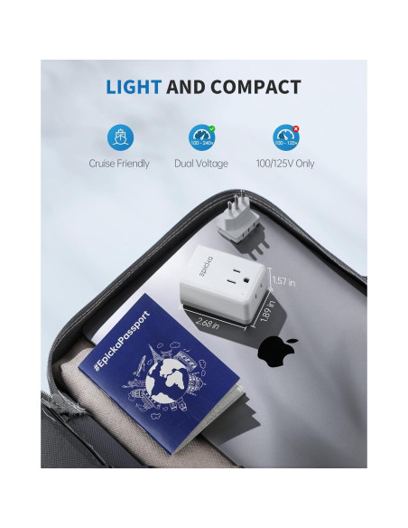 Adaptador de Viaje EPICKA Tipo L a Italia con 5 Puertos USB Adaptador de Viaje EPICKA Tipo L a Italia con 5 Puertos USB