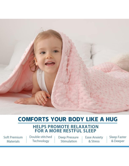Manta con peso Rosa 91x122cm Huloo Sleep para Niños 2.27kg Manta con peso Rosa 91x122cm Huloo Sleep para Niños 2.27kg