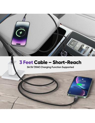 Cable USB Tipo C 3.2 DteeDck 0.91m Carga Rápida 15W