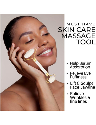 Rodillo de Jade Facial 100% Genuino para Cuidado de la Piel