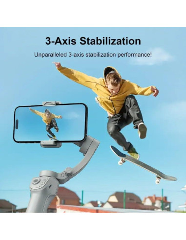 Estabilizador Gimbal AOCHUAN M01 para Smartphone 3 Ejes con Luz LED