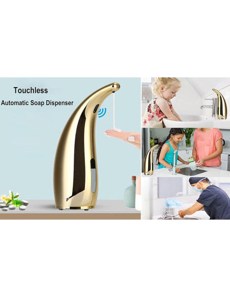 Dispensador de Jabón Automático GULICA 300ml Oro IPX6 Dispensador de Jabón Automático GULICA 300ml Oro IPX6