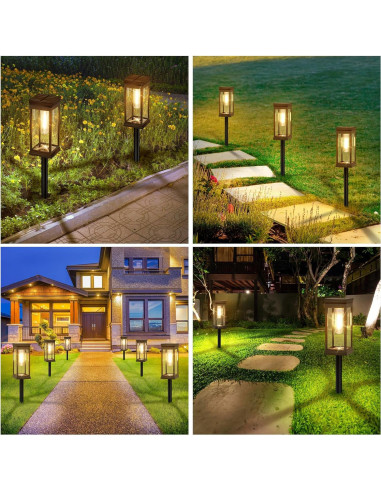 Luces Solares de Camino BesLowe 8 Unidades LED Impermeables