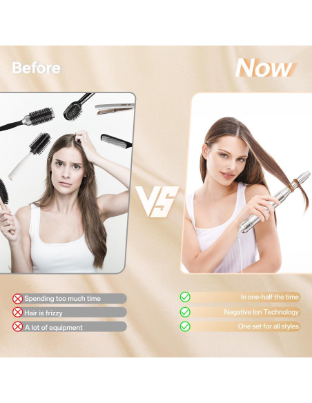 Cepillo Secador de Cabello 6 en 1 Hojocojo 140,000 RPM Oro Cepillo Secador de Cabello 6 en 1 Hojocojo 140,000 RPM Oro