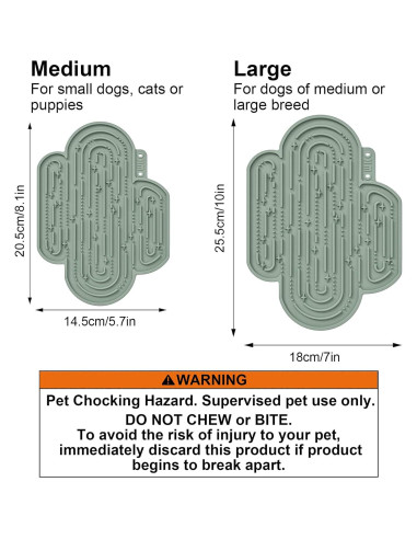 Mat de Lamer OHMO Grande para Perros y Gatos - Diseño Cactus