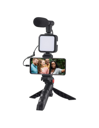 Kit de Vlogging Samadex con Micrófono y Luz LED 36