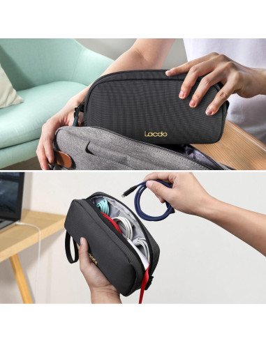 Organizador Electrónico de Viaje Lacdo Negro - Resistente al Agua