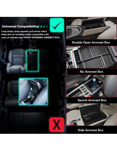 Soporte de bolso de automóvil Nanddi, cuero, gran capacidad
