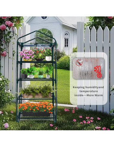 Invernadero Mini 4 Niveles GreenGiggle PVC 68.6x48.3x157.5cm