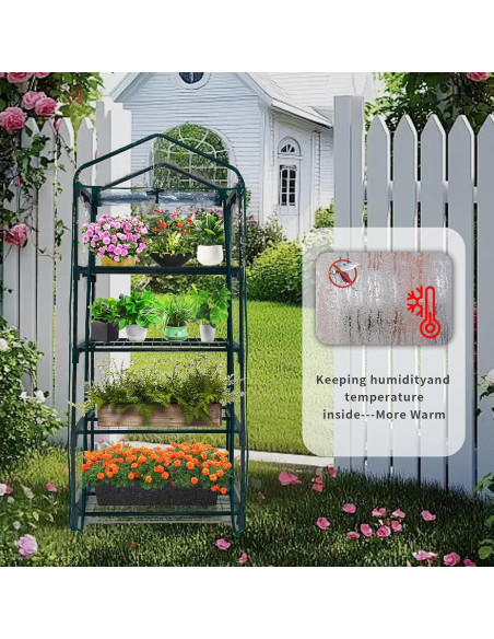 Invernadero Mini 4 Niveles GreenGiggle PVC 68.6x48.3x157.5cm Invernadero Mini 4 Niveles GreenGiggle PVC 68.6x48.3x157.5cm