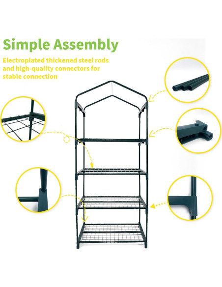 Invernadero Mini 4 Niveles GreenGiggle PVC 68.6x48.3x157.5cm Invernadero Mini 4 Niveles GreenGiggle PVC 68.6x48.3x157.5cm