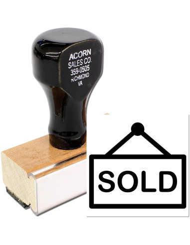 Sello de goma con mango de madera Acorn 1.27 cm para lealtad