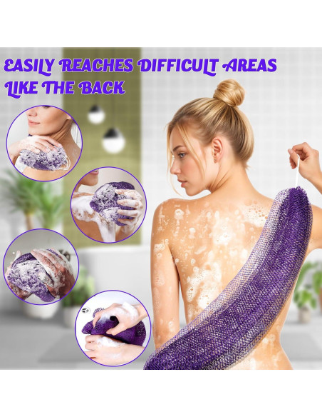 Esponja de Red Africana Lnngub 90cm Exfoliante Cuerpo Púrpura Esponja de Red Africana Lnngub 90cm Exfoliante Cuerpo Púrpura