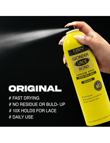 Spray Adhesivo Wonder Lace Bond 80ml - Secado Rápido, Sin Residuo
