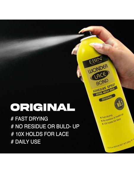 Spray Adhesivo Wonder Lace Bond 80ml - Secado Rápido, Sin Residuo Spray Adhesivo Wonder Lace Bond 80ml - Secado Rápido, Sin Residuo