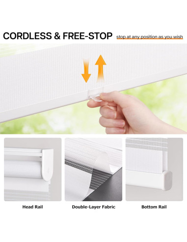 Persianas Zebra LazBlinds 121.6x182.9cm Sin Taladro Blanco