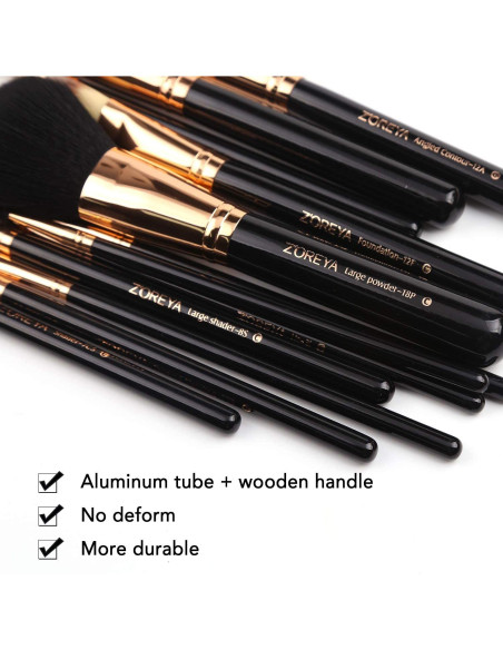 Juego de brochas de maquillaje Z'OREYA 12 piezas veganas Juego de brochas de maquillaje Z'OREYA 12 piezas veganas