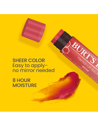 Paquete de 2 Bálsamos Labiales Tintados Burt's Bees - Flor de Cereza y Rosa Pétalo