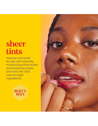 Paquete de 2 Bálsamos Labiales Tintados Burt's Bees - Flor de Cereza y Rosa Pétalo