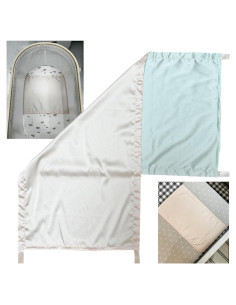 Funda de Cuna de Satén AKISS 80x35cm Reversible Champán/Aqua