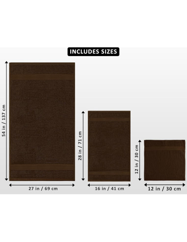 Juego de Toallas Premium Utopia - 8 Piezas Algodón 700 GSM Marrón